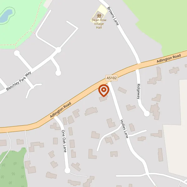 Map showing approximate location: Trelawny, 70, Adlington Road, Wilmslow, Cheshire, SK9 2BN