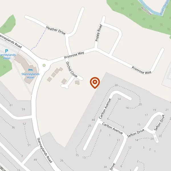 Map showing approximate location: 13, Orchid Close, Wilmslow, SK9 4FY