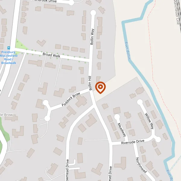 Map showing approximate location: Two Trees, Bollin Hill, Prestbury, Cheshire, SK10 4BS