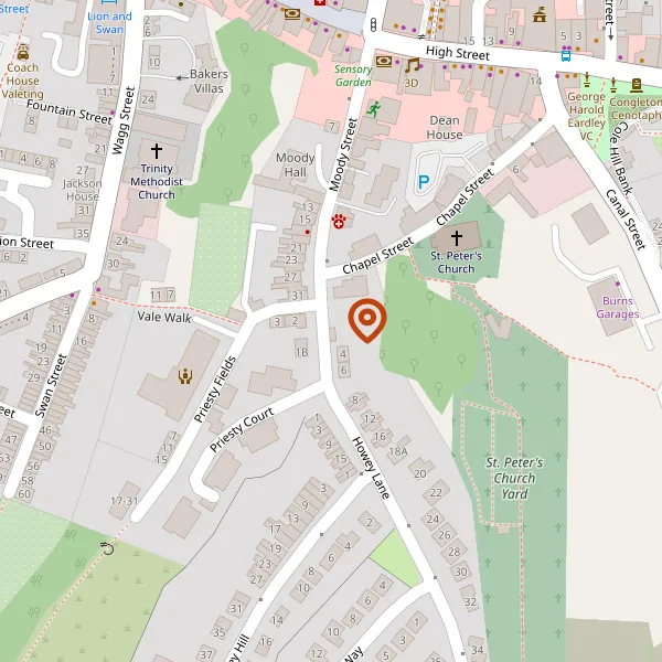 Map showing approximate location: Howey House, 2, Howey Lane, Congleton, CW12 4AE