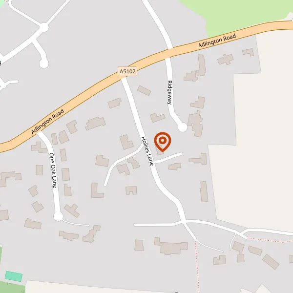 Map showing approximate location: The Hollies, Hollies Lane, Wilmslow, SK9 2BW