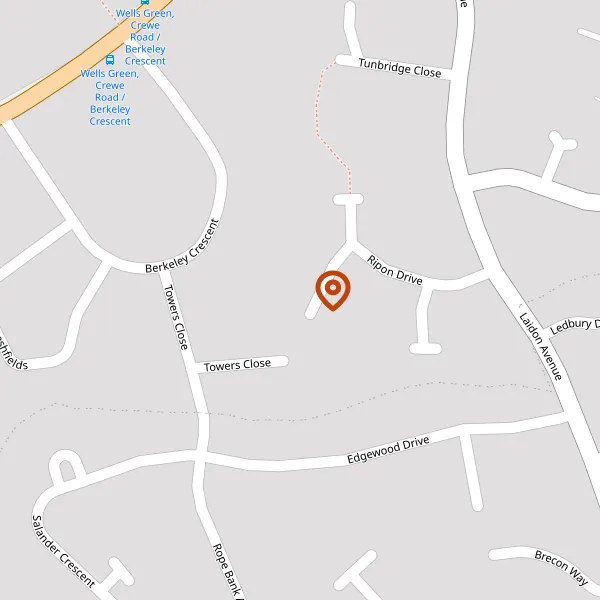 Map showing approximate location: 4, Chatsworth Close, Wistaston, CW2 6SW