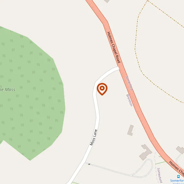 Map showing approximate location: Woodside, Moss Lane, Brereton Heath, CW12 4SX