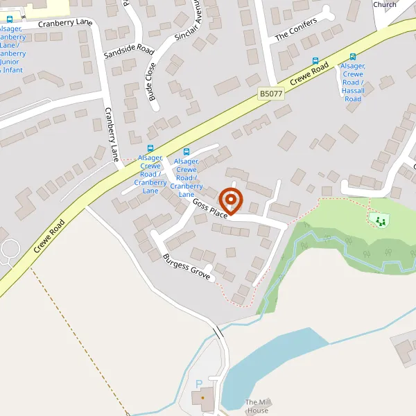 Map showing approximate location: 3, Goss Place, Alsager, ST7 2LR