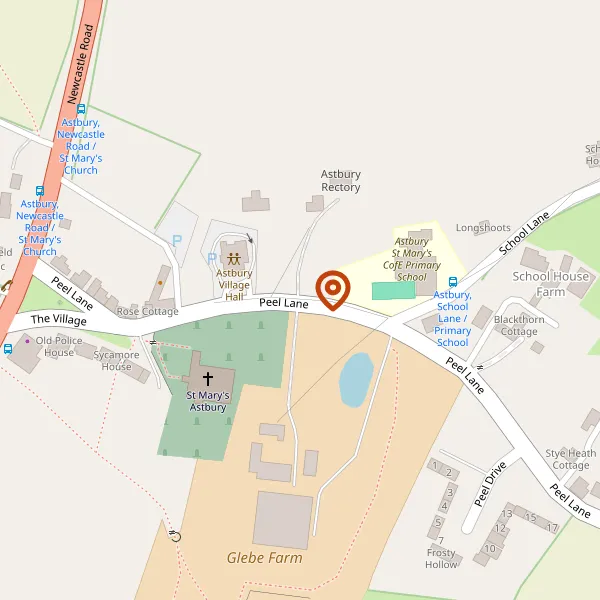 Map showing approximate location: The Rectory, Peel Lane, Astbury, Cheshire, CW12 4RQ