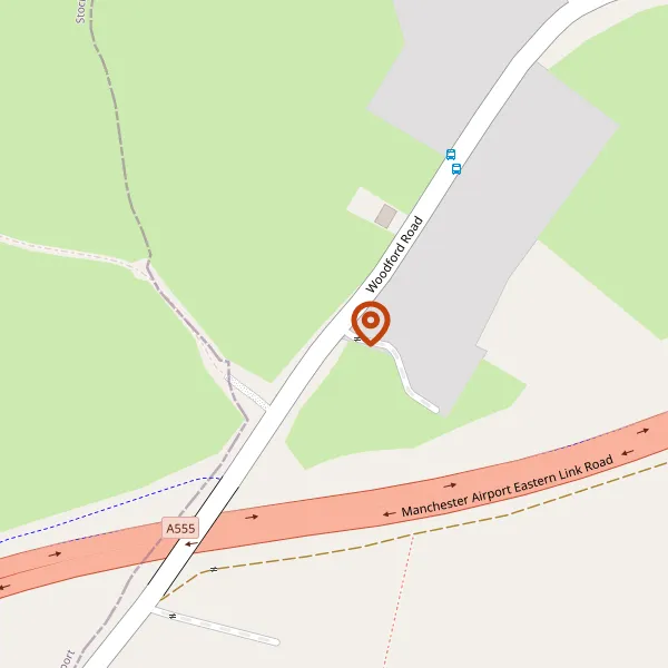 Map showing approximate location: Kennerley, Woodford Road, Poynton, SK12 1ED