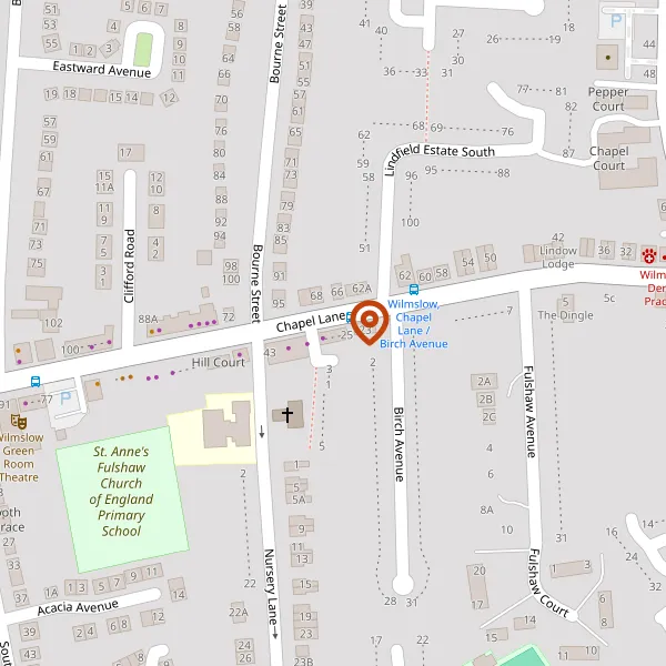 Map showing approximate location: 29, Chapel Lane, Wilmslow, Cheshire, SK9 5HW