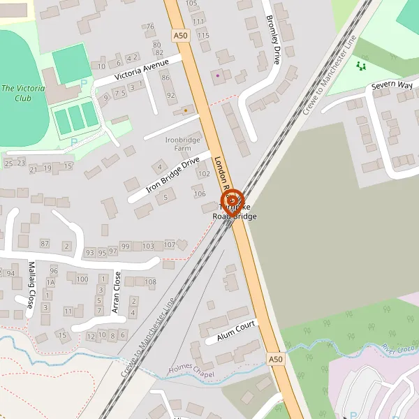 Map showing approximate location: 108, London Road, Holmes Chapel, Cheshire, CW4 7BD