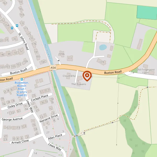 Map showing approximate location: The Rowans, Buxton Road, Congleton, CW12 3PH