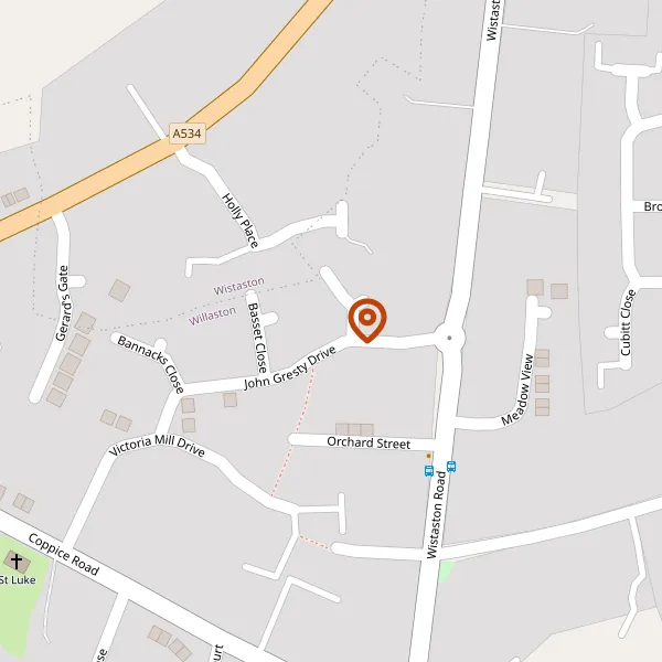 Map showing approximate location: 6, John Gresty Drive, Willaston, Nantwich, CW5 6RH