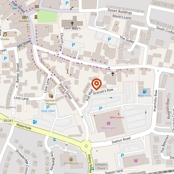 Map showing approximate location: Victoria House, Pall Mall, Nantwich, CW5 5BN