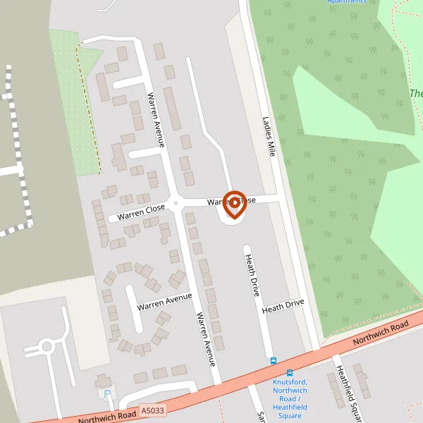 Map showing approximate location: 5-16 Warren Close, Knutsford