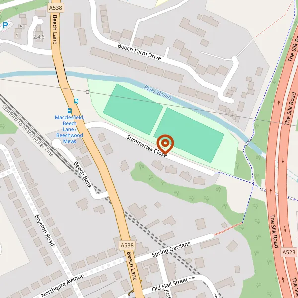 Map showing approximate location: Land at Summerlea Close, Macclesfield