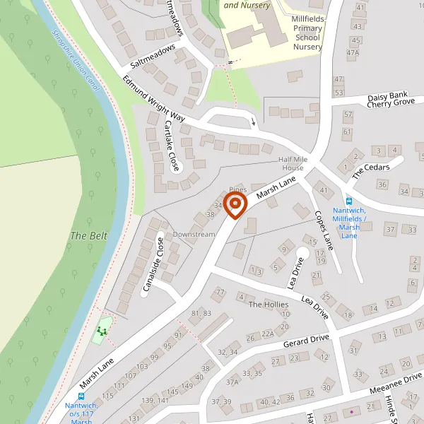 Map showing approximate location: 40, Marsh Lane, Nantwich, CW5 5LH