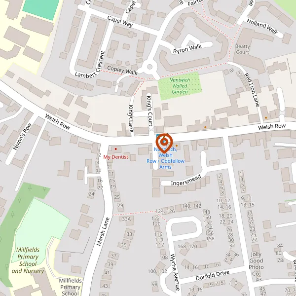 Map showing approximate location: 107, Welsh Row, Nantwich, CW5 5ET