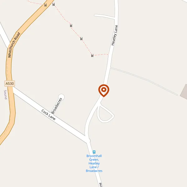 Map showing approximate location: 48, Heatley Lane, Broomhall, CW5 8BA