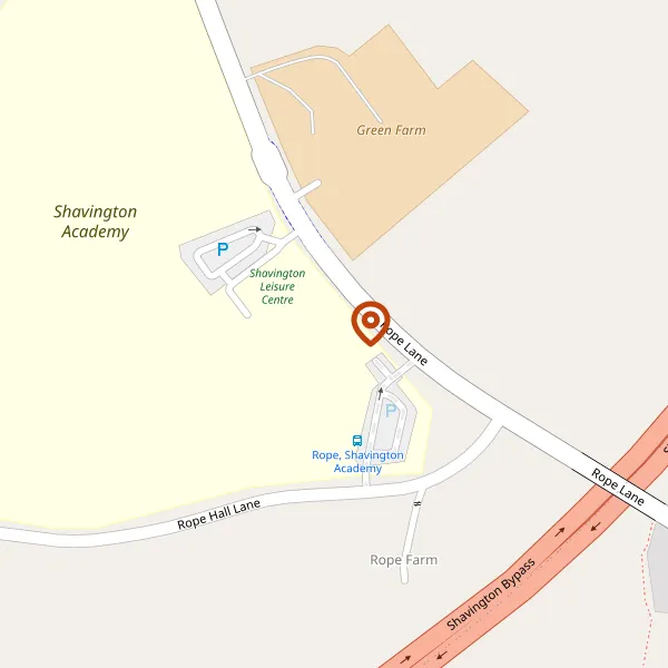 Map showing approximate location: Shavington Academy, Rope Lane, Shavington, Cheshire, CW2 5DH