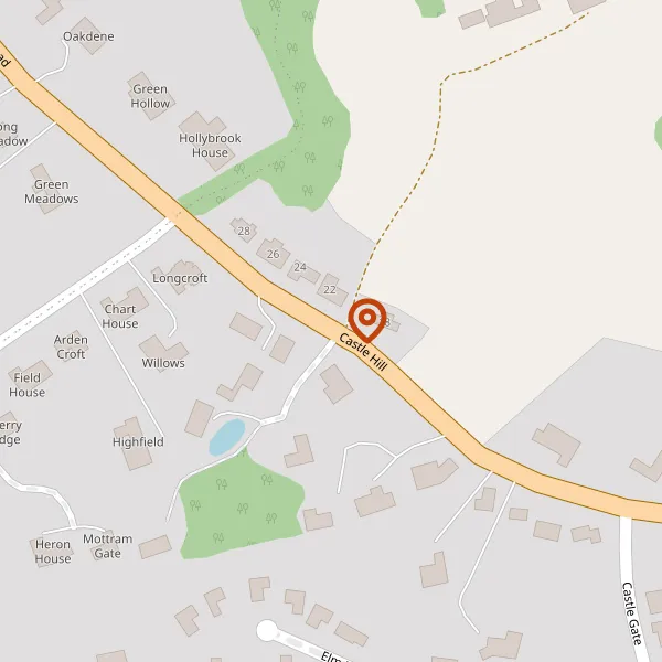 Map showing approximate location: Green Meadow Farm, Castle Hill, Mottram St Andrew, Cheshire, SK10 4AX