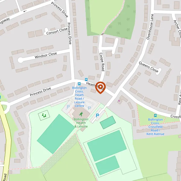 Map showing approximate location: Bollington United Football Club, Bollington, SK10 5EX