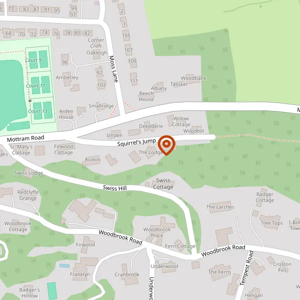 Map showing approximate location: The Linden, Squirrels Jump, Alderley Edge, SK9 7DR