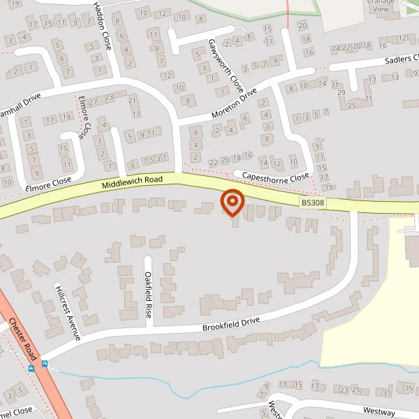 Map showing approximate location: 43, Middlewich Road, Holmes Chapel, CW4 7EH