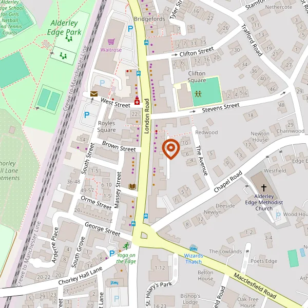 Map showing approximate location: First Floor, 67, London Road, Alderley Edge, SK9 7DY