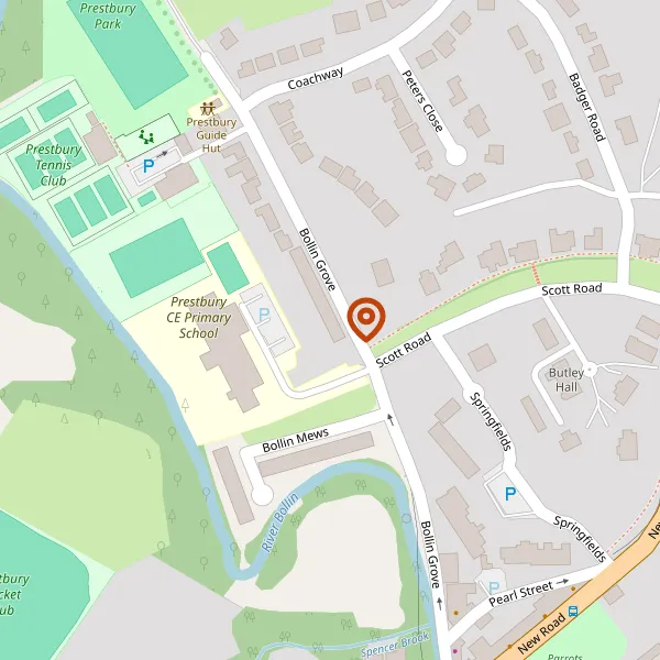 Map showing approximate location: 7, Bollin Grove, Prestbury, Cheshire, SK10 4JJ