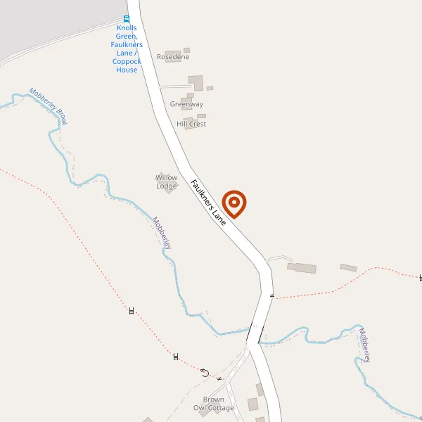 Map showing approximate location: Bellefield, Faulkners Lane, Mobberley, WA16 7AL