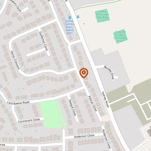 Map showing approximate location: 107, Lansdowne Road, Crewe, CW1 5LL