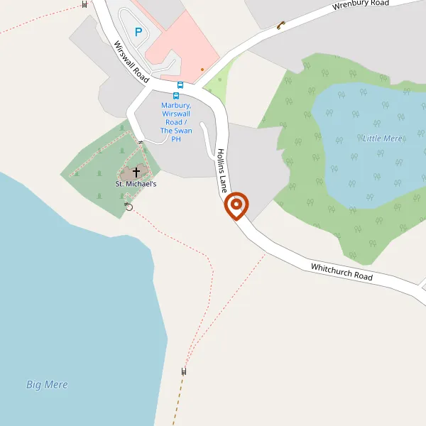 Map showing approximate location: The Old Dower House, Marbury Church Road, Marbury, SY13 4LN