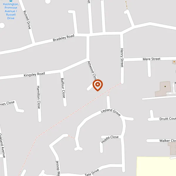 Map showing approximate location: 25, Attwood Close, Haslington, Cheshire East, CW1 5PJ