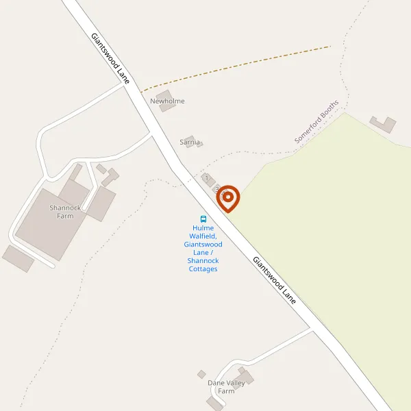 Map showing approximate location: Harefields Farm, Giantswood Lane, Somerford Booths, CW12 2JN