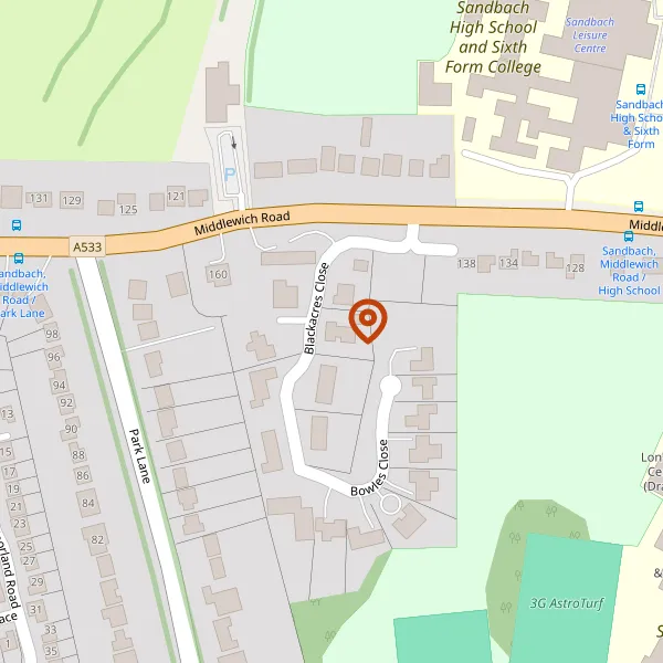 Map showing approximate location: 4, Blackacres Close, Sandbach, Cheshire, CW11 1YE