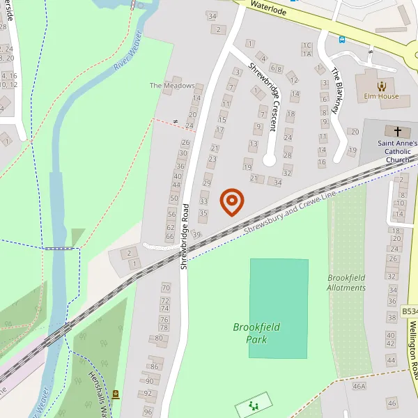 Map showing approximate location: 35, Shrewbridge Road, Nantwich, CW5 5TG