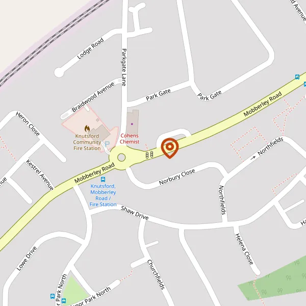 Map showing approximate location: Mobberley Road Service Station, Mobberley Road, Knutsford, Cheshire, WA16 8JF