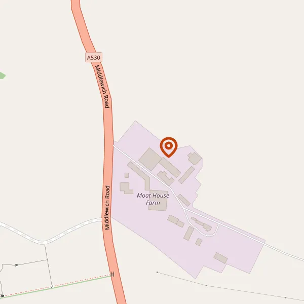 Map showing approximate location: Land Adjacent To The Leather Suite Warehouse, Middlewich Road, Minshull Vernon, Crewe, CW1 4RD