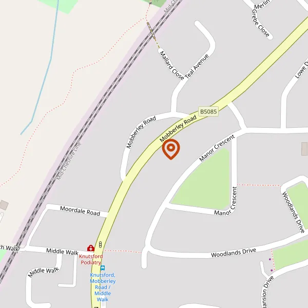 Map showing approximate location: 138, Mobberley Road, Knutsford, Cheshire, WA16 8EP