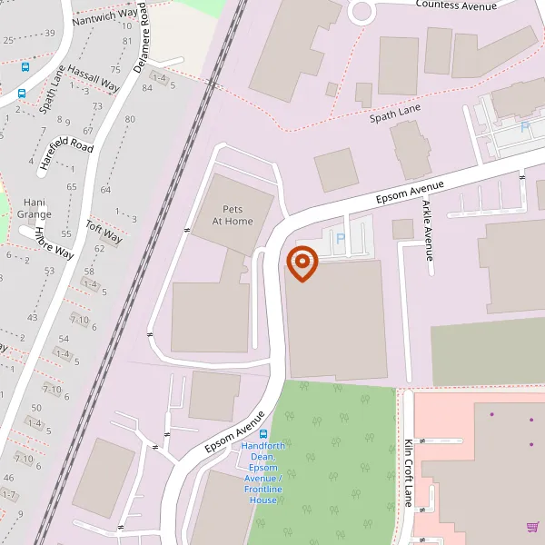 Map showing approximate location: Gateshead House, Epsom Avenue, Handforth, Cheshire East, SK9 3DQ