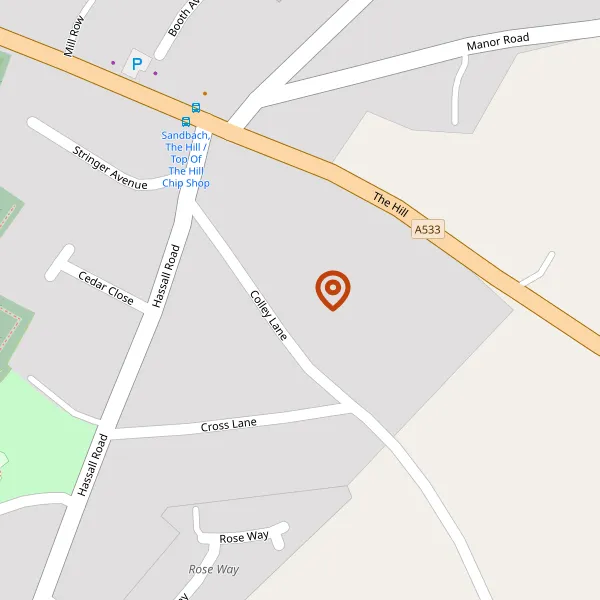 Map showing approximate location: Fernside, 2, Colley Lane, Sandbach, Cheshire, CW11 4HE