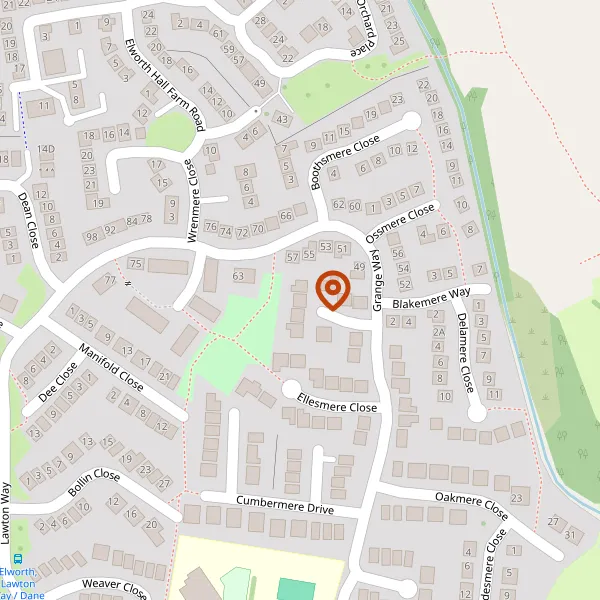 Map showing approximate location: 8, Bridgemere Close, Sandbach, CW11 1XX