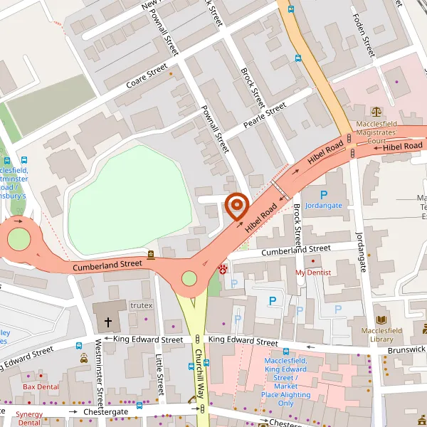 Map showing approximate location: Tunnicliffe House, 16 & 18 Tunnicliffe Street, Macclesfield, SK10 1DE