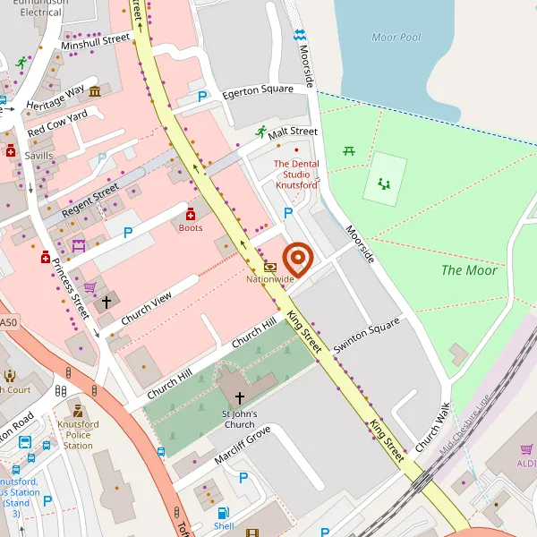 Map showing approximate location: 59, King Street, Knutsford, Cheshire, WA16 6DX