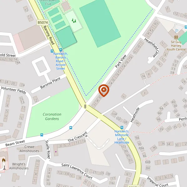 Map showing approximate location: 6, Park View, Nantwich, CW5 6EP