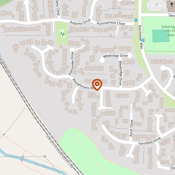 Map showing approximate location: Area Of Oak On Railway Cutting Side To T, Railway Land To The West Of Ploughmans Way, Tytherington, Macclesfield, SK10 2UN