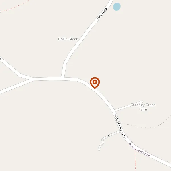 Map showing approximate location: Gradeley Green Farm, Hollin Green Lane, Burland, CW5 8NN