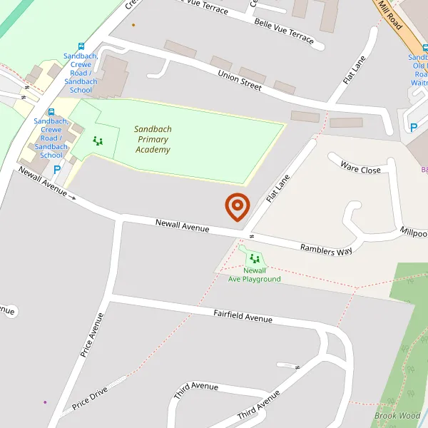 Map showing approximate location: 40, Newall Avenue, Sandbach, Cheshire, CW11 4BJ