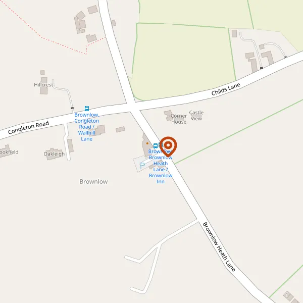 Map showing approximate location: Brownlow Inn, Brownlow Heath Lane, Brownlow, CW12 4TH