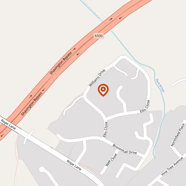 Map showing approximate location: 10, Williams Drive, Shavington, CW2 5TQ