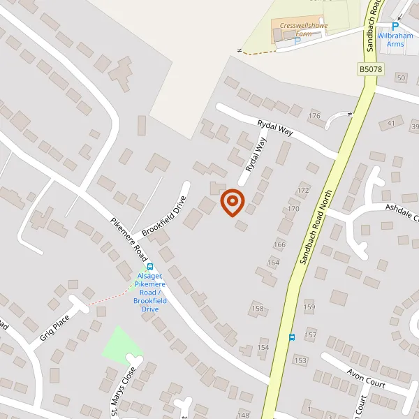 Map showing approximate location: Tanglewood, 3, Brookfield Drive, Alsager, ST7 2SD