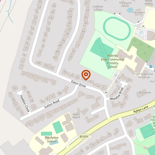 Map showing approximate location: 10, Eaton Drive, Alderley Edge, SK9 7RA